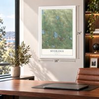 Severance, Colorado map, 18 x 24 inch print in a white frame in a home office