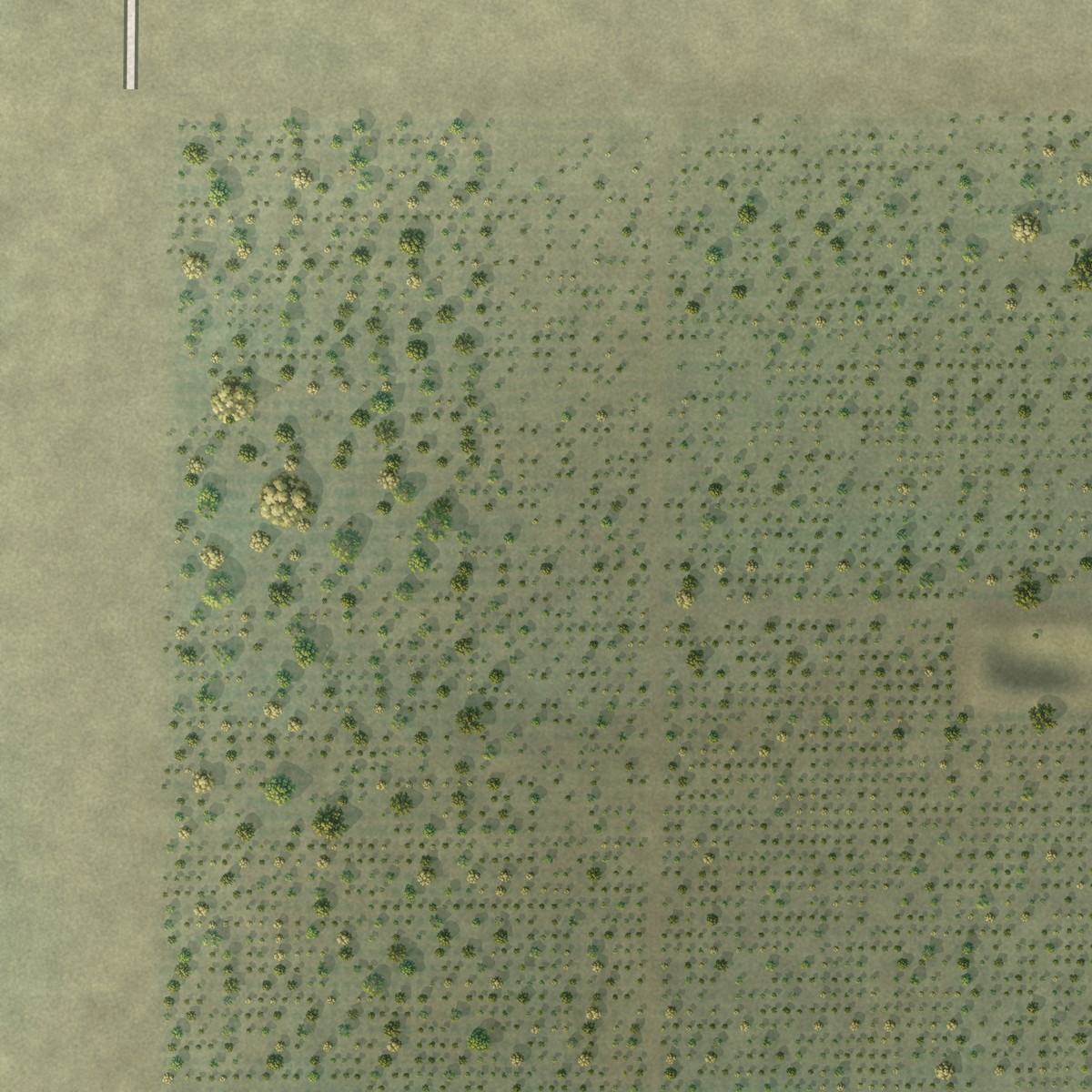 Second close-up of the map of Seville, California print showing more streets and buildings