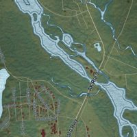 Second close-up of the map of Seward, Alaska print showing more streets and buildings