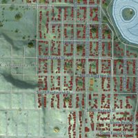 Second close-up of the map of Seward Park, Washington print showing more streets and buildings