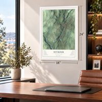 Seymour, Connecticut map, 18 x 24 inch print in a white frame in a home office