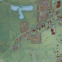 Second close-up of the map of Seymour, Indiana print showing more streets and buildings
