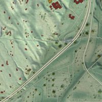 Second close-up of the map of Shadow Lake, Washington print showing more streets and buildings