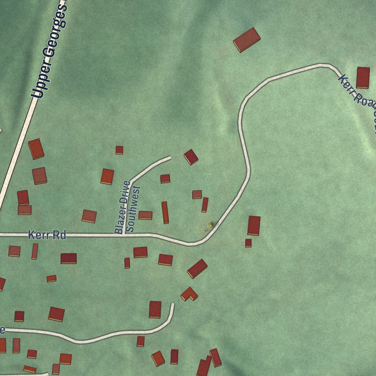 Second close-up of the map of Shaft, Maryland print showing more streets and buildings