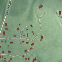 Second close-up of the map of Shaft, Maryland print showing more streets and buildings