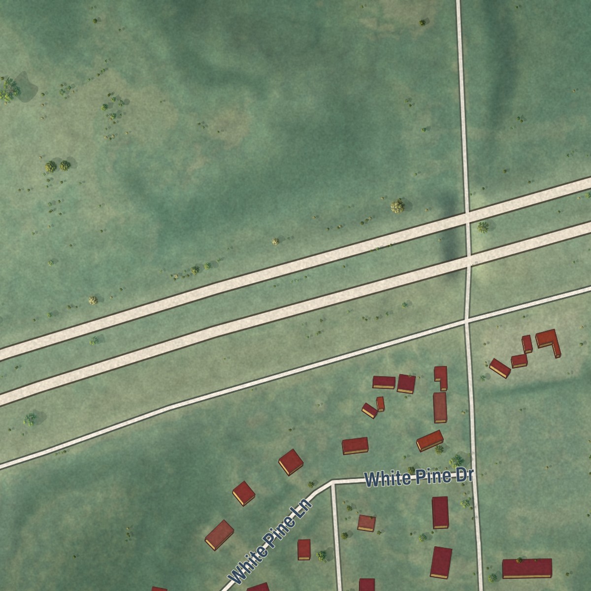 Second close-up of the map of Shaftsburg, Michigan print showing more streets and buildings