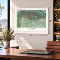 Shakopee, Minnesota map, 18 x 24 inch print in a white frame in a home office