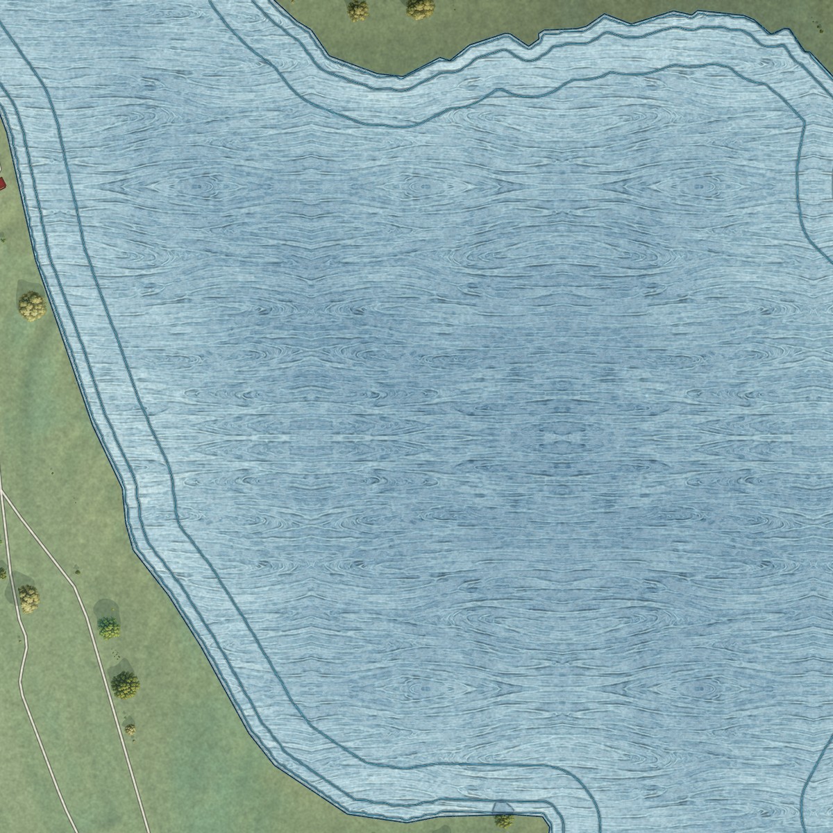 Second close-up of the map of Shaktoolik, Alaska print showing more streets and buildings