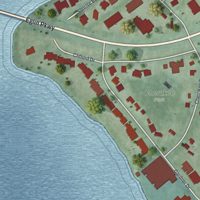 Second close-up of the map of Shalimar, Florida print showing more streets and buildings