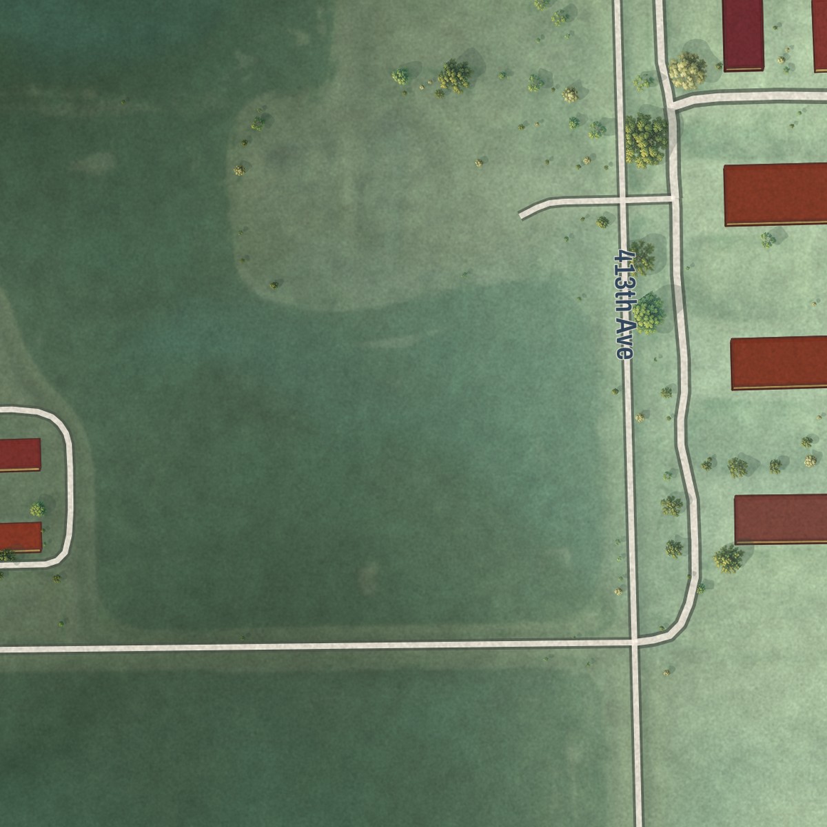 Second close-up of the map of Shamrock Colony, South Dakota print showing more streets and buildings
