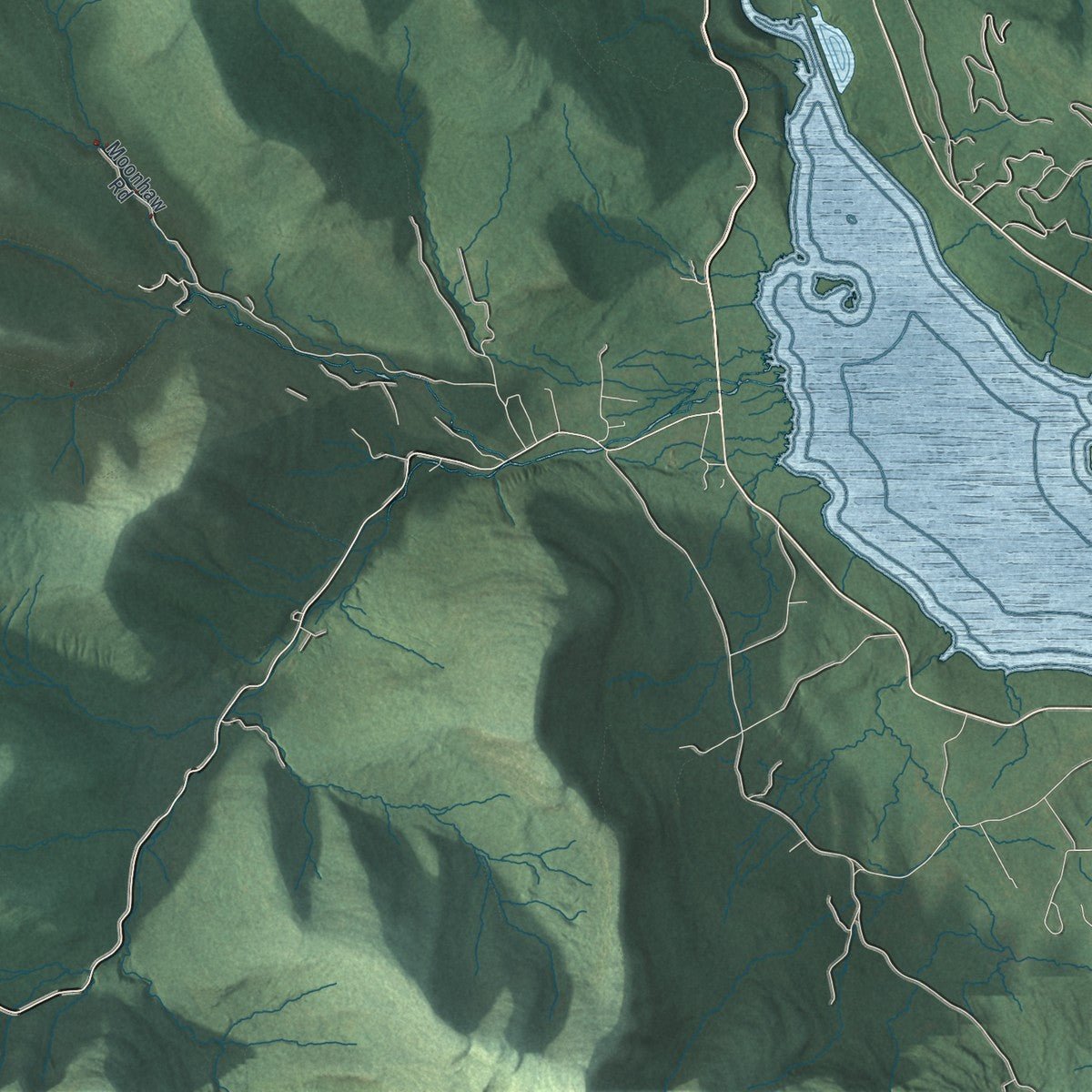 Second close-up of the map of Shandaken, New York print showing more streets and buildings