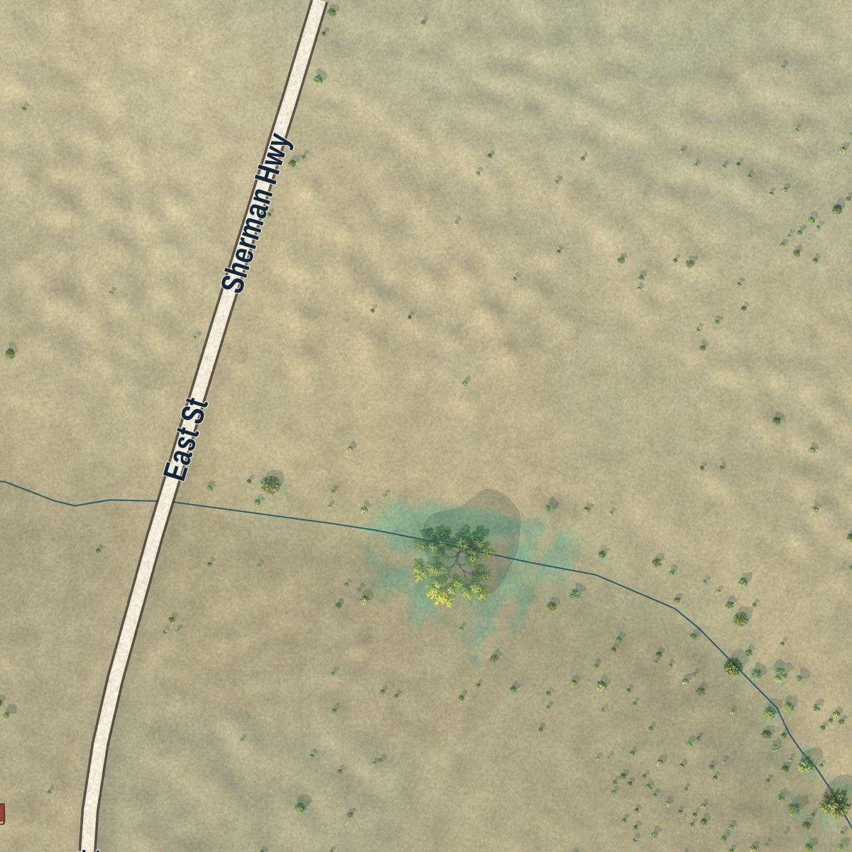 Second close-up of the map of Shaniko, Oregon print showing more streets and buildings