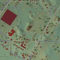 Second close-up of the map of Shannon, Georgia print showing more streets and buildings