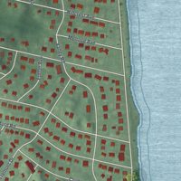 Second close-up of the map of Shark River Hills, New Jersey print showing more streets and buildings