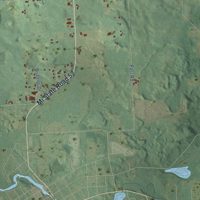 Second close-up of the map of Sharon, Michigan print showing more streets and buildings