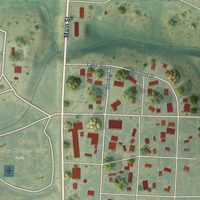 Second close-up of the map of Sharon Springs, Kansas print showing more streets and buildings