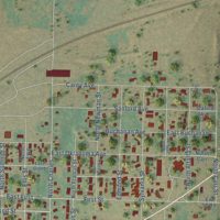 Second close-up of the map of Shattuck, Oklahoma print showing more streets and buildings