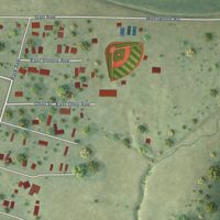 Second close-up of the map of Shawneetown, Illinois print showing more streets and buildings