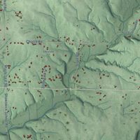 Second close-up of the map of Shawswick, Indiana print showing more streets and buildings