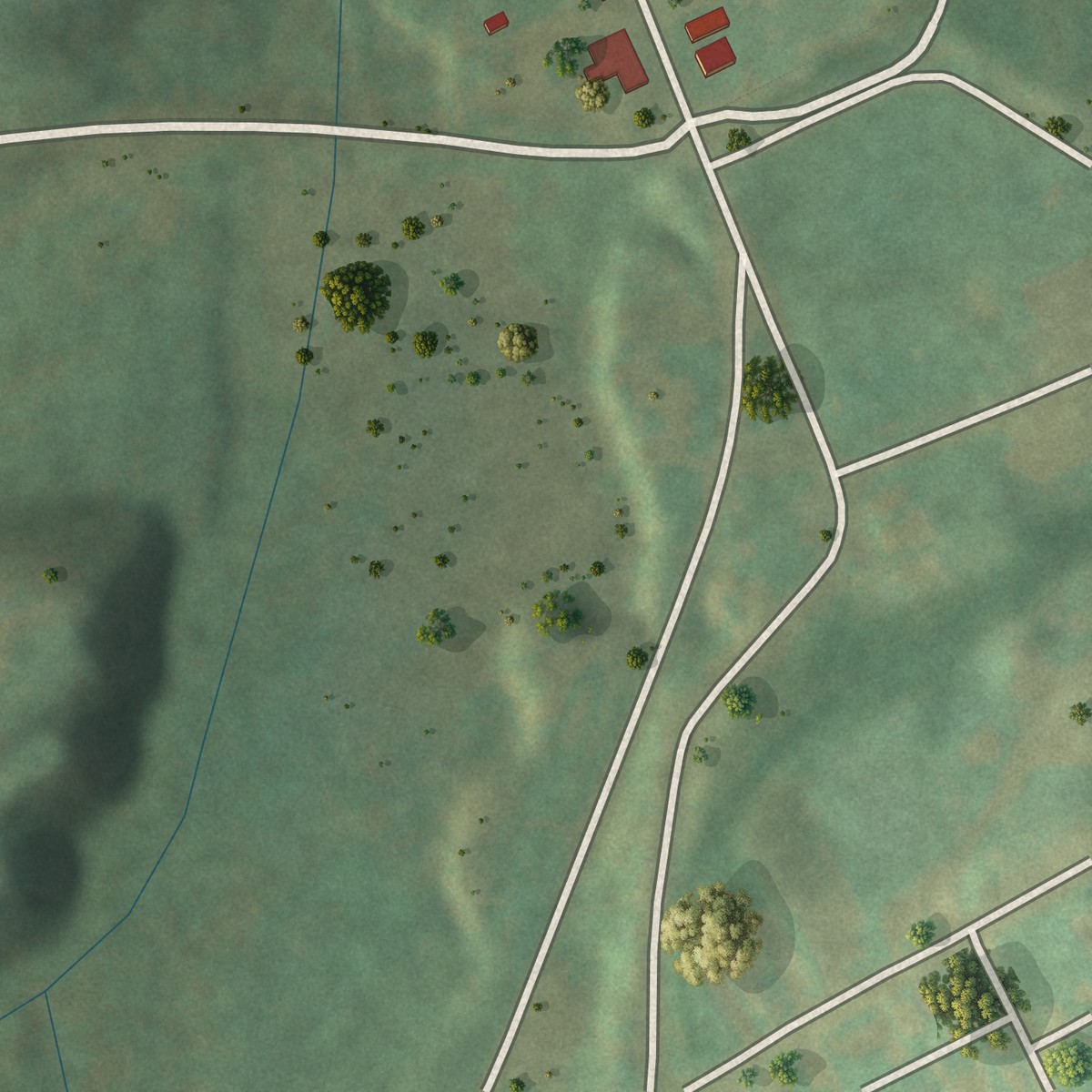 Second close-up of the map of Sheatown, Pennsylvania print showing more streets and buildings