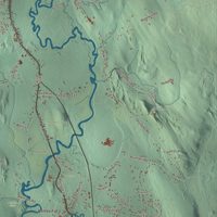 Close-up of the map of Sheffield, Massachusetts print showing terrain and local geography