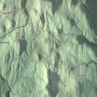 Close-up of the map of Shelburne, Massachusetts print showing terrain and local geography