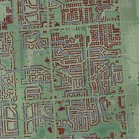 Second close-up of the map of Shelby, Macomb County, Michigan print showing more streets and buildings