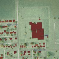Second close-up of the map of Shelby, Nebraska print showing more streets and buildings