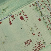 Second close-up of the map of Sheldon, Texas print showing more streets and buildings
