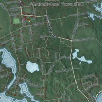 Second close-up of the map of Shelter Island, New York print showing more streets and buildings