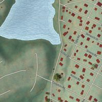 Second close-up of the map of Shenorock, New York print showing more streets and buildings