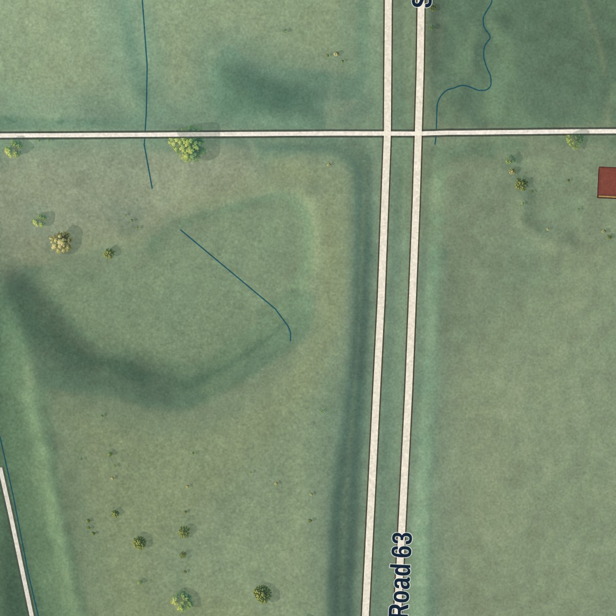 Second close-up of the map of Shepardsville, Indiana print showing more streets and buildings