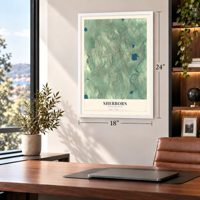 Sherborn, Massachusetts map, 18 x 24 inch print in a white frame in a home office