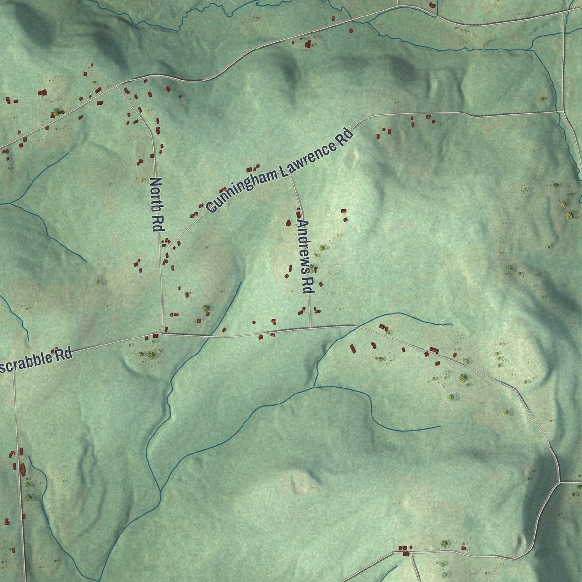 Second close-up of the map of Sherburne, New York print showing more streets and buildings