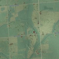 Second close-up of the map of Sheridan, Huron County, Michigan print showing more streets and buildings