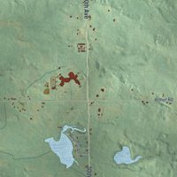 Second close-up of the map of Sheridan, Mecosta County, Michigan print showing more streets and buildings