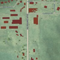Second close-up of the map of Sheridan, Montcalm County, Michigan print showing more streets and buildings