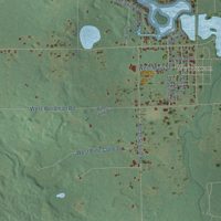 Second close-up of the map of Sherman, Isabella County, Michigan print showing more streets and buildings