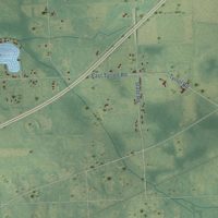 Second close-up of the map of Shiawassee, Michigan print showing more streets and buildings