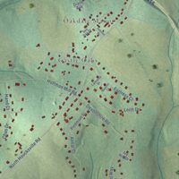 Second close-up of the map of Shiloh, Maryland print showing more streets and buildings