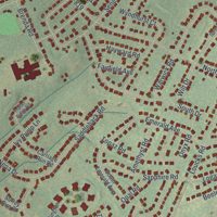 Second close-up of the map of Shiloh, Pennsylvania print showing more streets and buildings