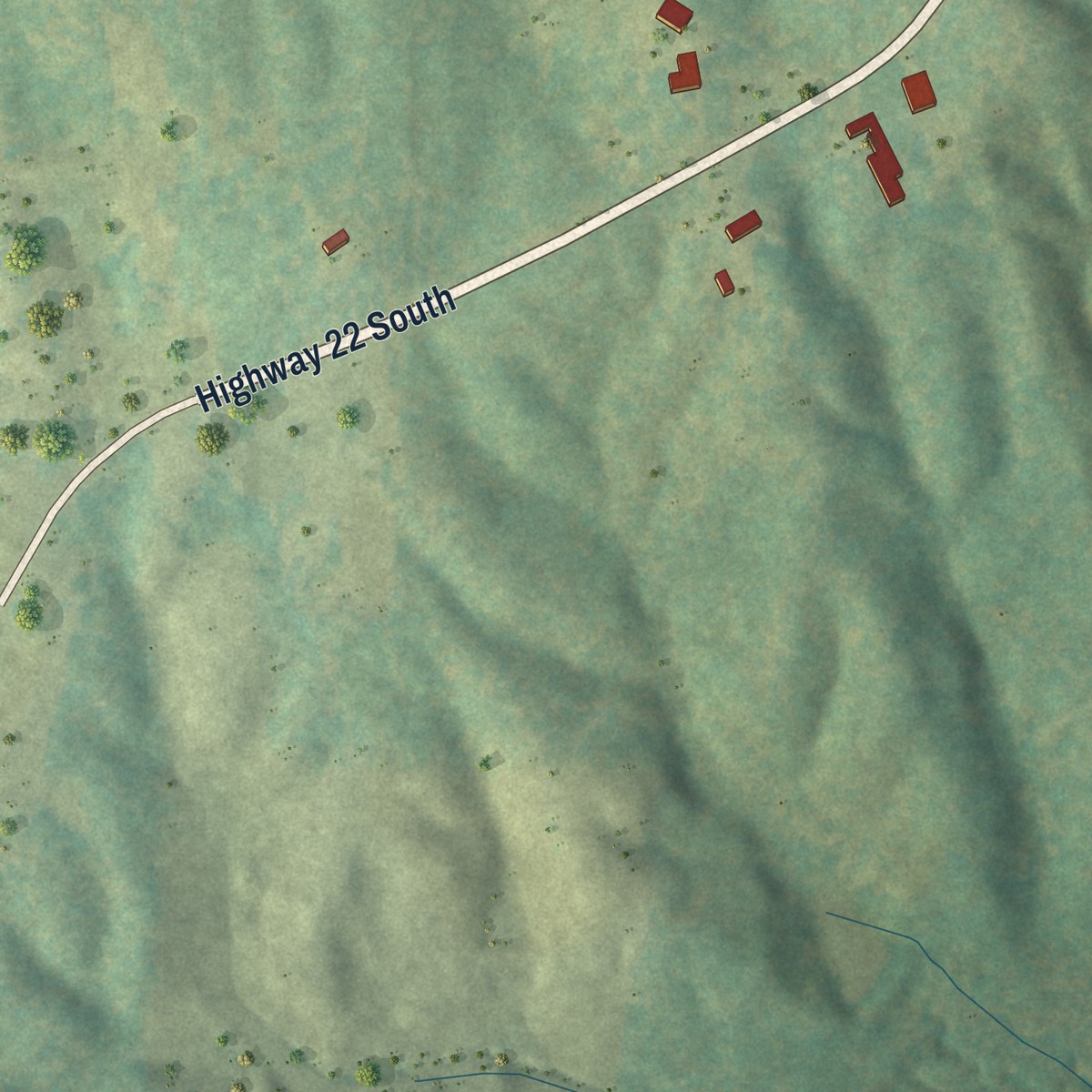 Second close-up of the map of Shiloh, Tennessee print showing more streets and buildings
