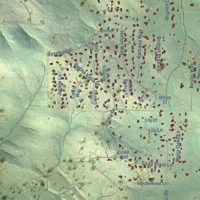 Second close-up of the map of Shingle Springs, California print showing more streets and buildings