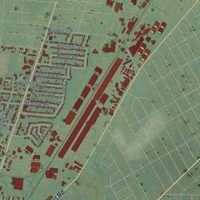 Second close-up of the map of Shively, Kentucky print showing more streets and buildings