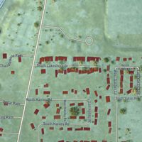 Second close-up of the map of Shoreham, Michigan print showing more streets and buildings