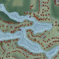 Second close-up of the map of Shorewood Forest, Indiana print showing more streets and buildings