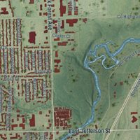 Second close-up of the map of Shorewood, Illinois print showing more streets and buildings