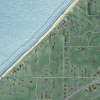 Second close-up of the map of Shorewood-Tower Hills-Harbert, Michigan print showing more streets and buildings