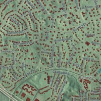 Second close-up of the map of Short Hills, New Jersey print showing more streets and buildings
