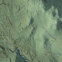 Second close-up of the map of Shrewsbury, Vermont print showing more streets and buildings